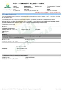 CRC – Certificado de Registro Cadastral Petrobras